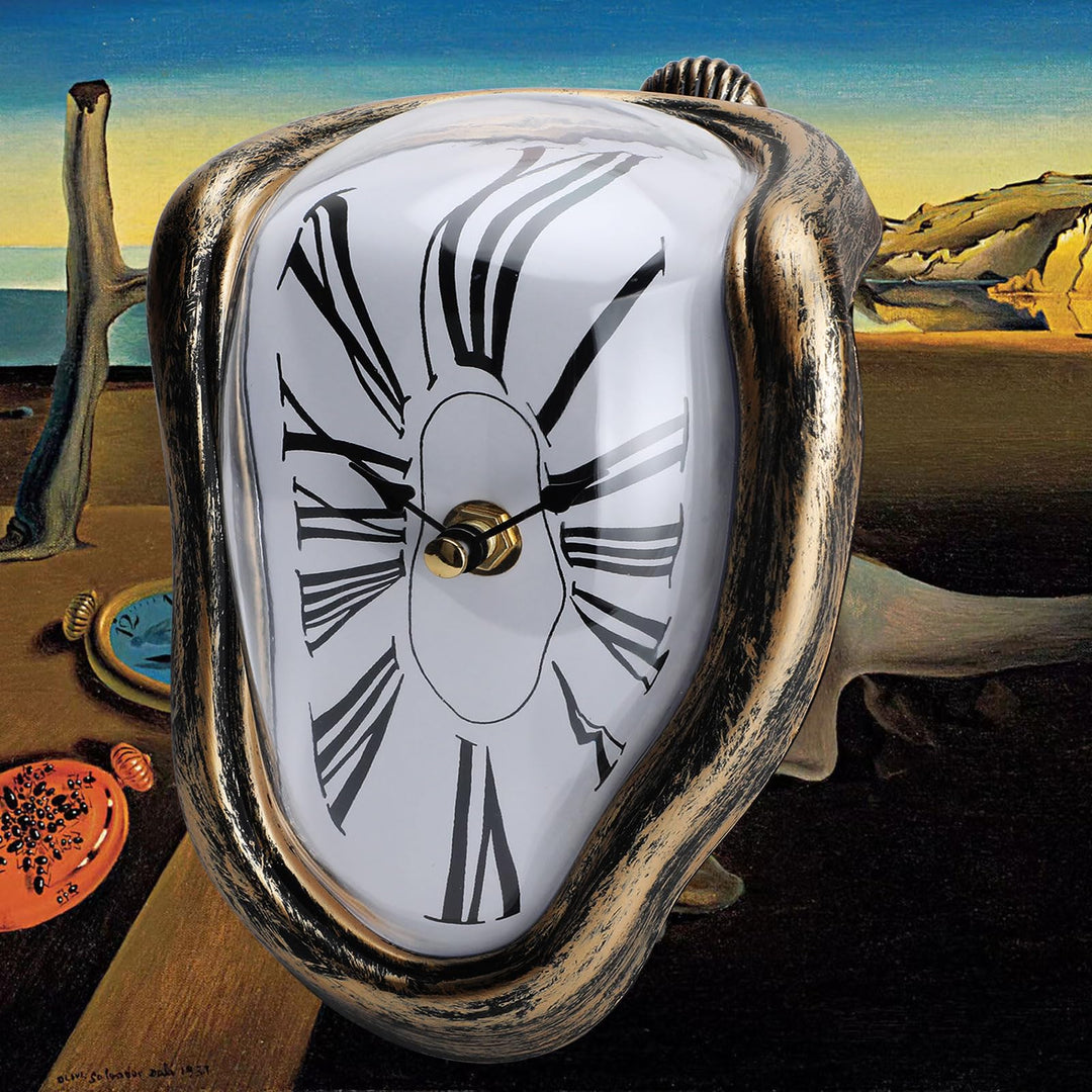 FAREVER Schmelzende Uhr, Salvador Dali Uhr, geschmolzene Uhr für dekoratives Zuhause, Büro, Regal, S
