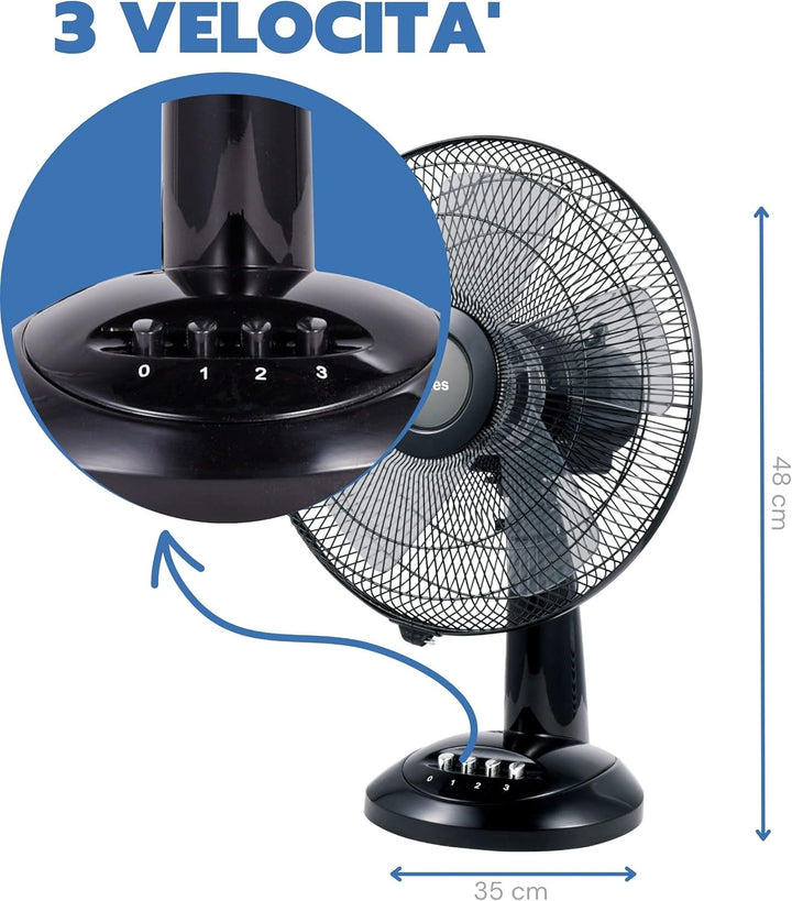 ARDES - Ardes-Tischventilator 30 cm Modell Penny, 5 Flügel, oszillierend, mit verstellbarem Neigungs