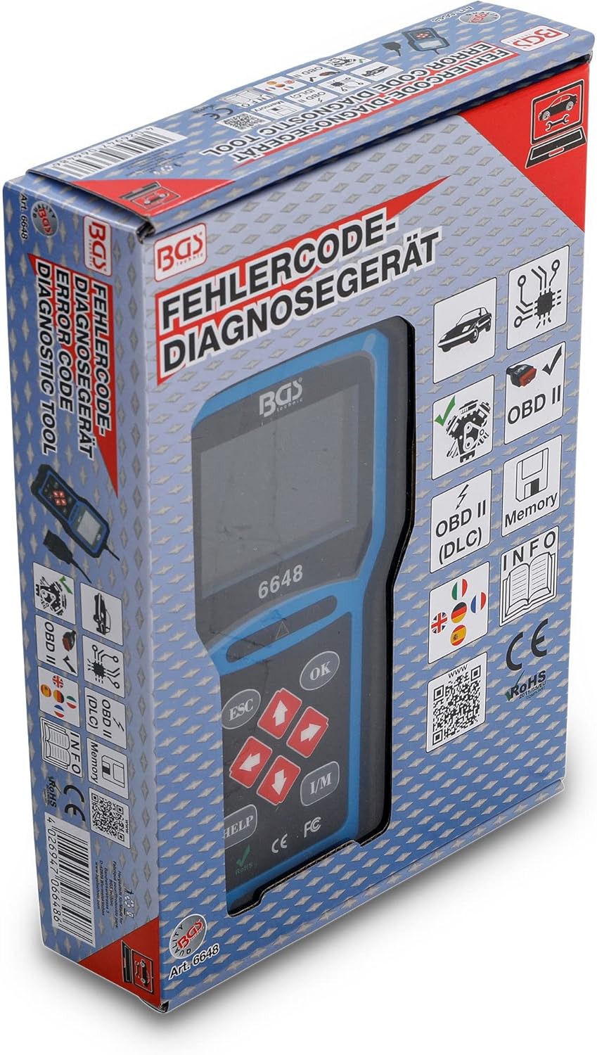 BGS 6648 | OBD 2 (EOBD) Fehler-Diagnosegerät | Klartext-Fehlercode | Auto-Scanner /