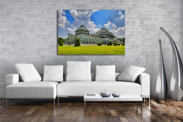 deyoli das Palmenhaus in Schönbrunn Wien Format: 100x70 als Leinwandbild, Motiv fertig gerahmt auf E