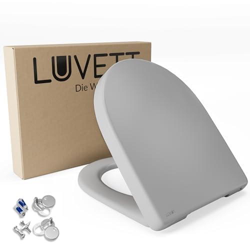 LUVETT® WC-Sitz mit Absenkautomatik D140 D-Form Soft Close® & TakeOff EasyClean Abnahme, hygienisch