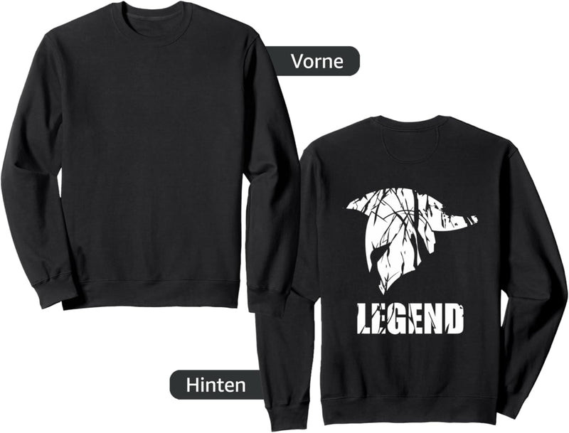 LEGEND | Spartaner Helm | Rückseite Rücken Druck GYM Fitness Sweatshirt