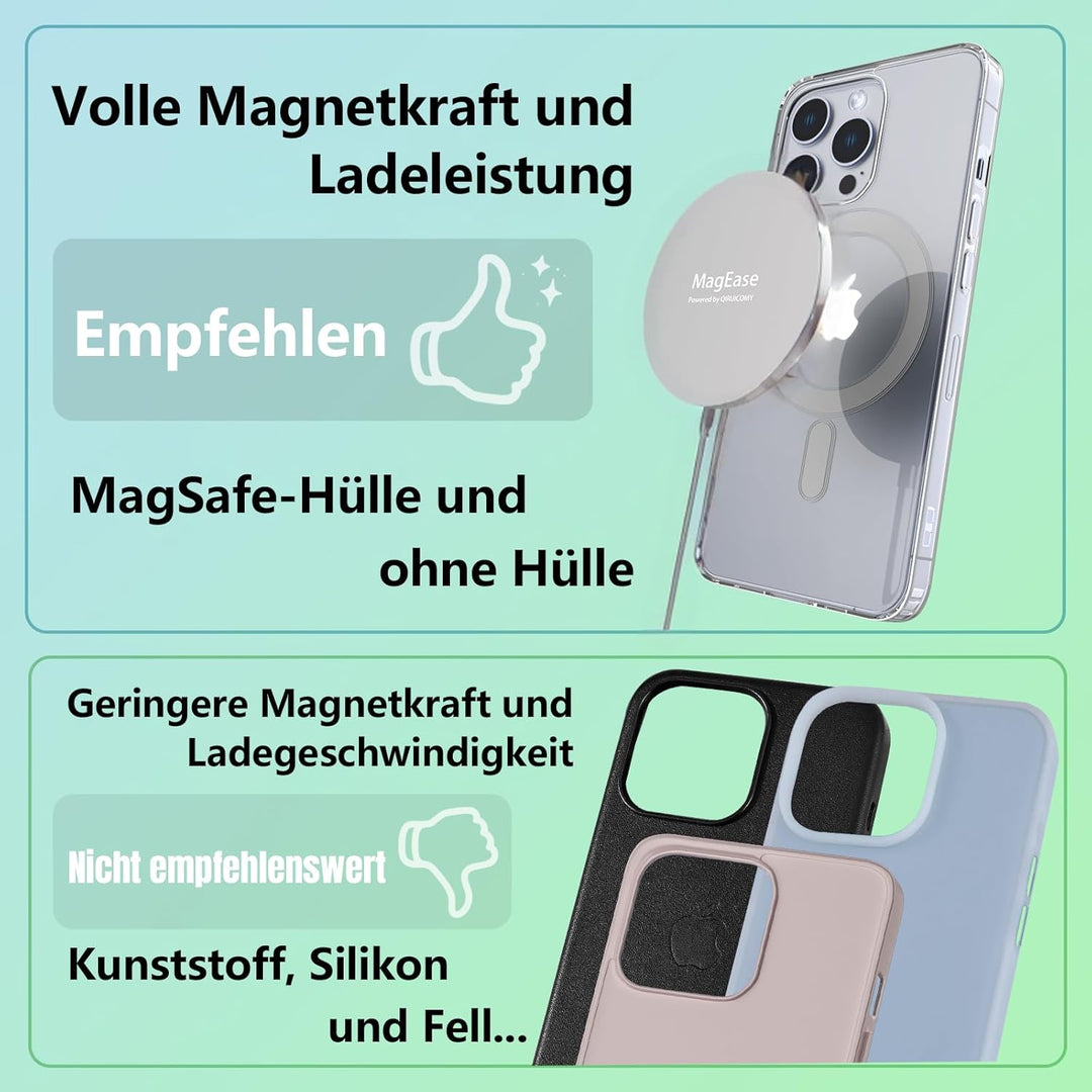 EXW für Mag-Safe Ladegerät, kabelloses Ladegerät, 15W Induktive Ladestation für iPhone 17/16/15/14/1