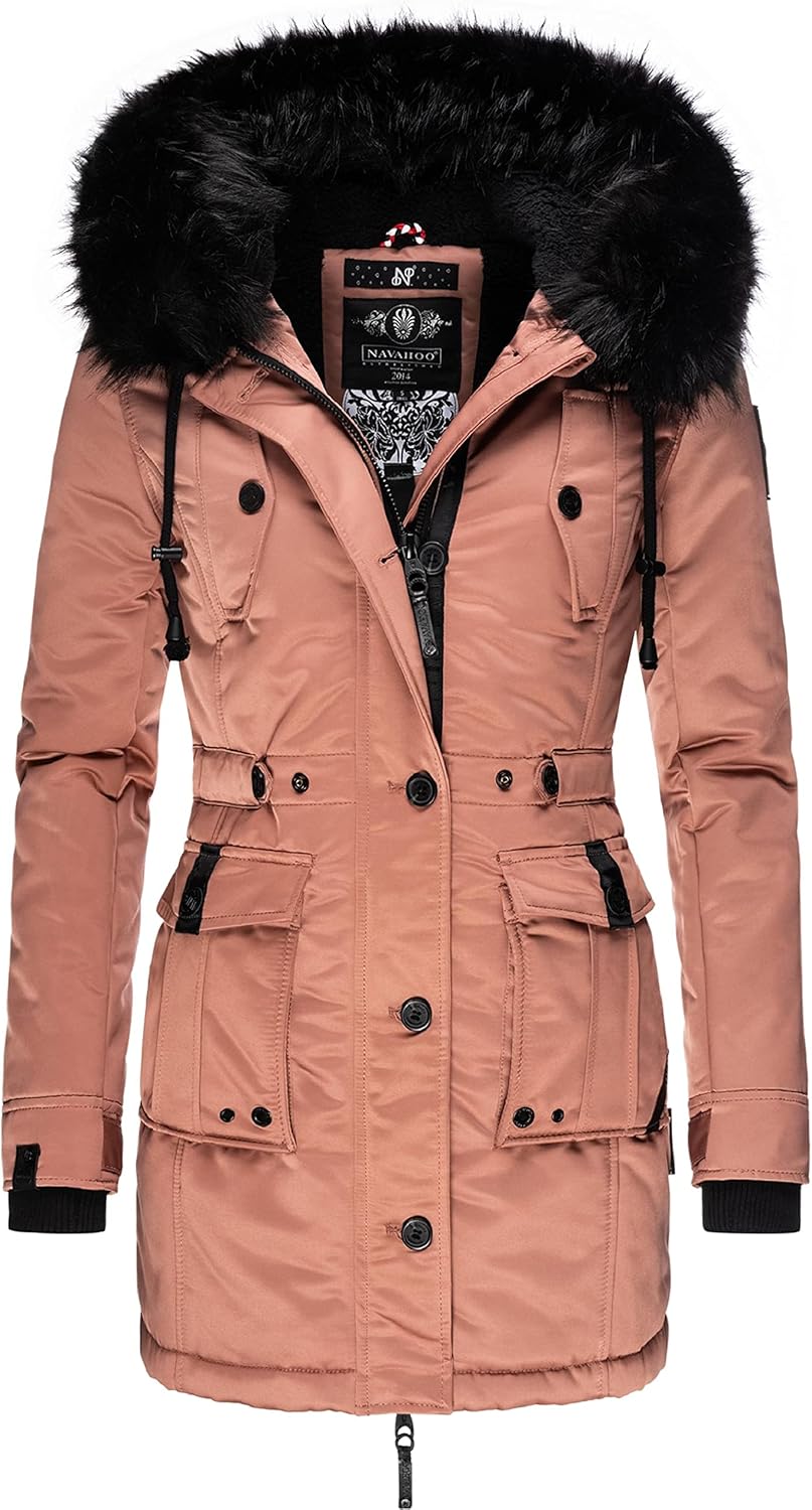 Navahoo Damen warmer Winterparka mit Kapuze Luluna Prc XS-XXL XS Terracotta, XS Terracotta