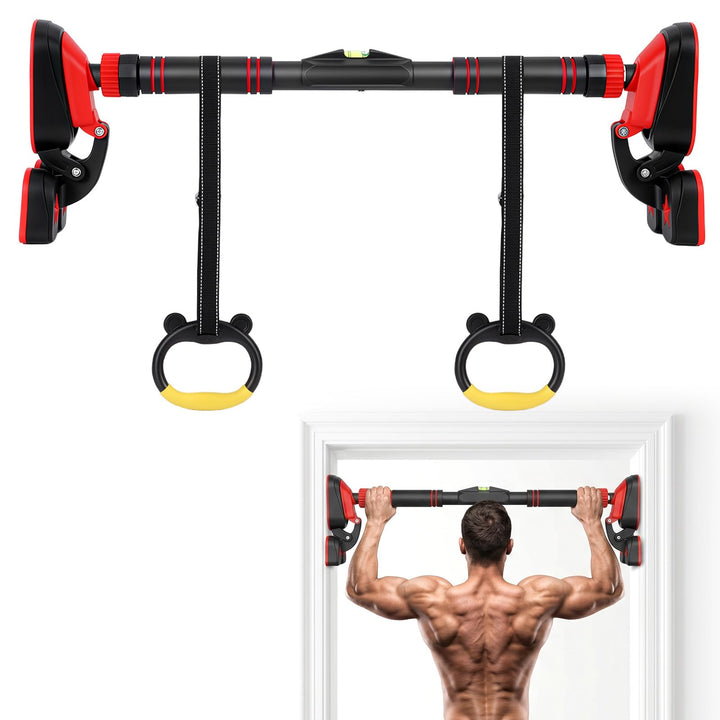 Klimmzugstange,Pull Up Bar,73-100 cm Ausziehbar,Maximale Tragkraft 400 kg | mit Zugring und Wasserwa