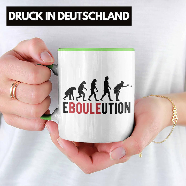 Trendation - Boule Tasse Geschenk Ebouleution Pétanque Boule-Spieler Geschenkidee Spruch (Grün), Grü