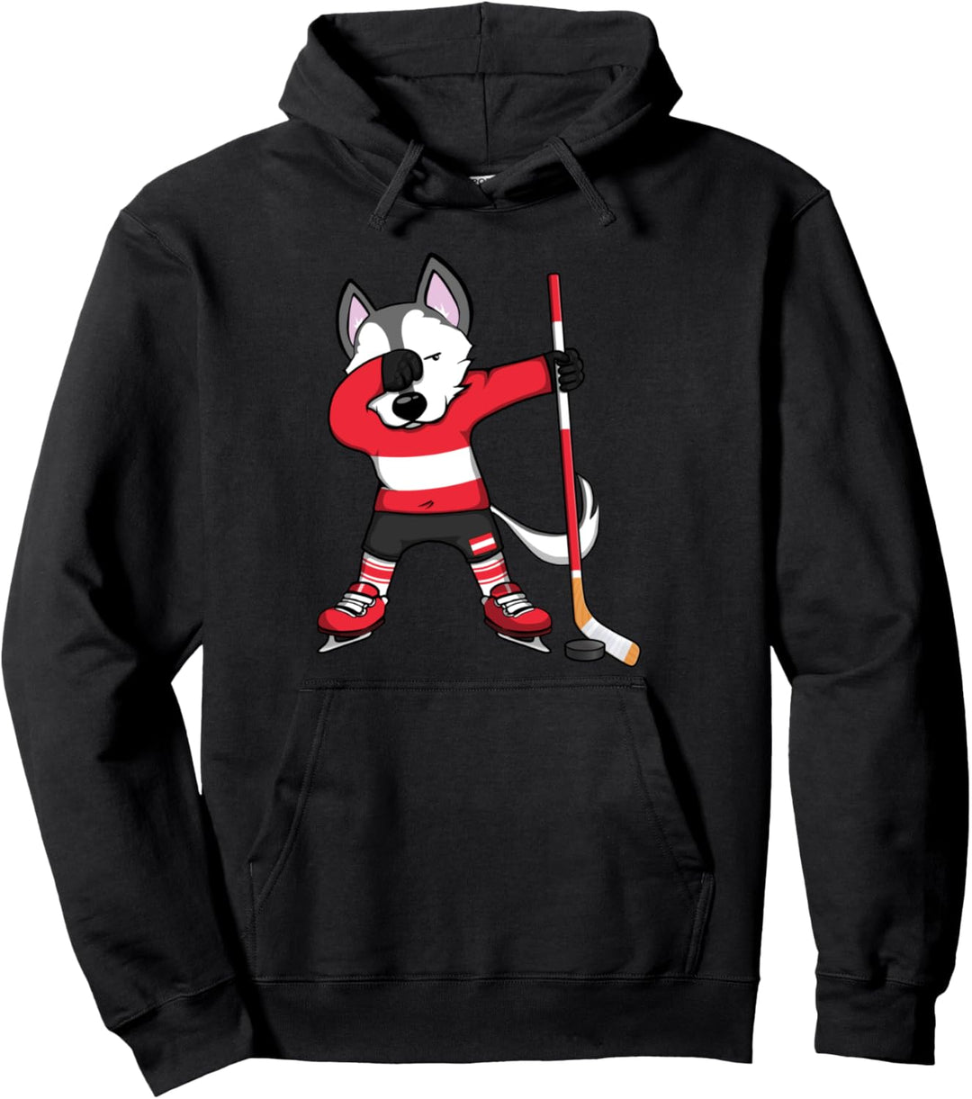 Dabbing Husky Austria Eishockey-Fans Trikot Wintersport Pullover Hoodie
