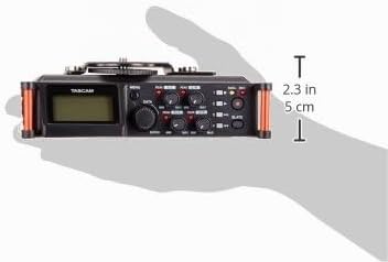 TASCAM Tragbarer 4-Kanal-Audio-Recorder für Videofilmer, 4 Kombi-XLR/TRS-Eingänge, 2 interne Mikrofo
