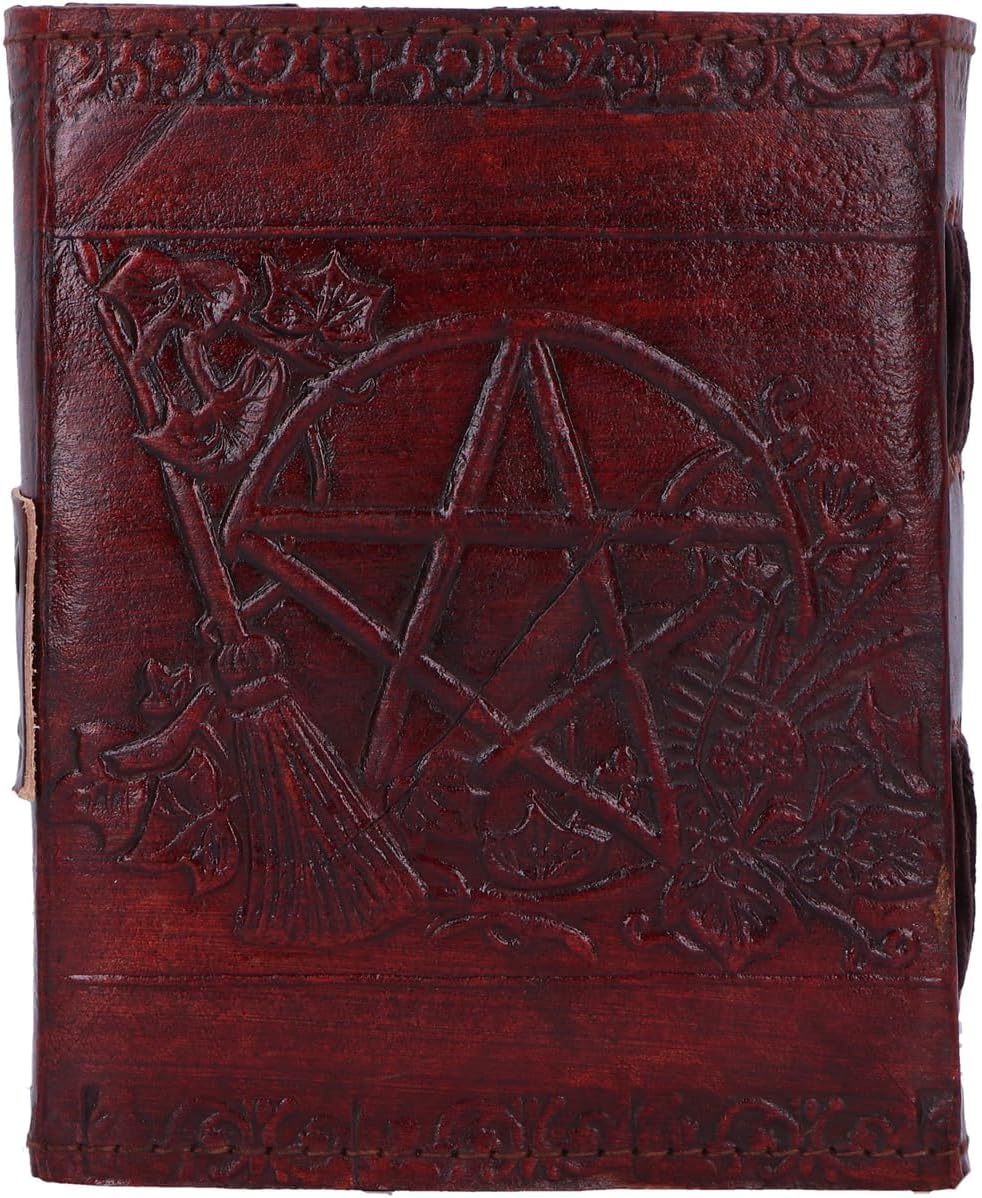 Nemesis Now Tagebuch mit Pentagramm, geprägtes Leder, mit Schloss, 20 cm, Braun