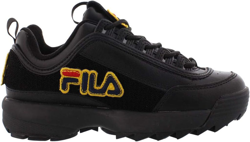 Fila Damen Sneaker Disruptor II Patches Sneakers, Black, 37.5 EU