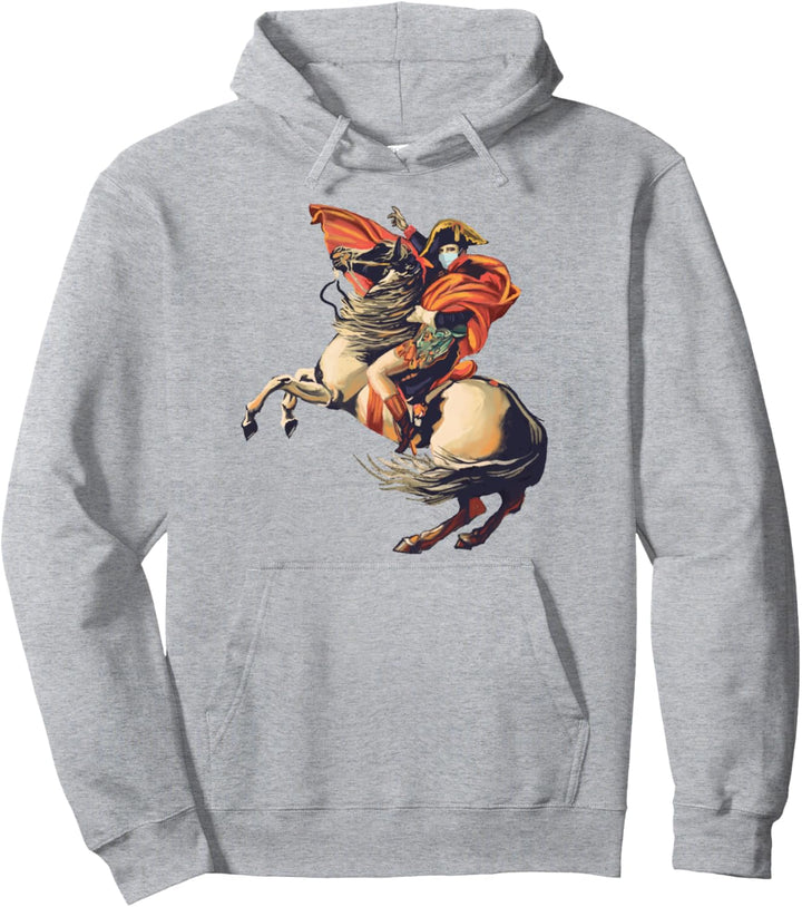 Napoleon zu Pferd mit Gesichtsmaske Art Pullover Hoodie