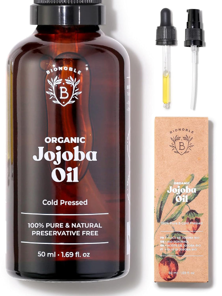 Bionoble Rizinusöl Bio 50ml &amp; Jojobaöl Bio 50ml - 100% Rein, Natürlich und Kaltgepresst - Gesicht, K