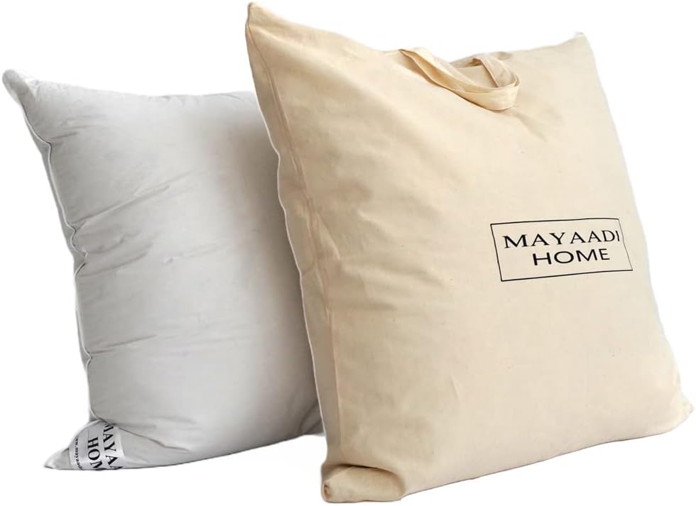 Mayaadi-Home Kopfkissen 80x80 cm | 1400g Füllung, 70% Daunen 30% Federn | 100% Natur Bezug aus Baumw