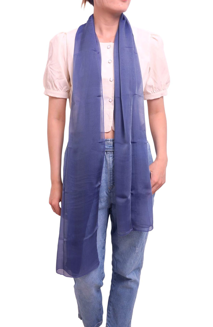 Damen Unifarbe Seidentaft 100% Chiffon Seide festlich Stola Schultertuch Schal für Abendkleider 200