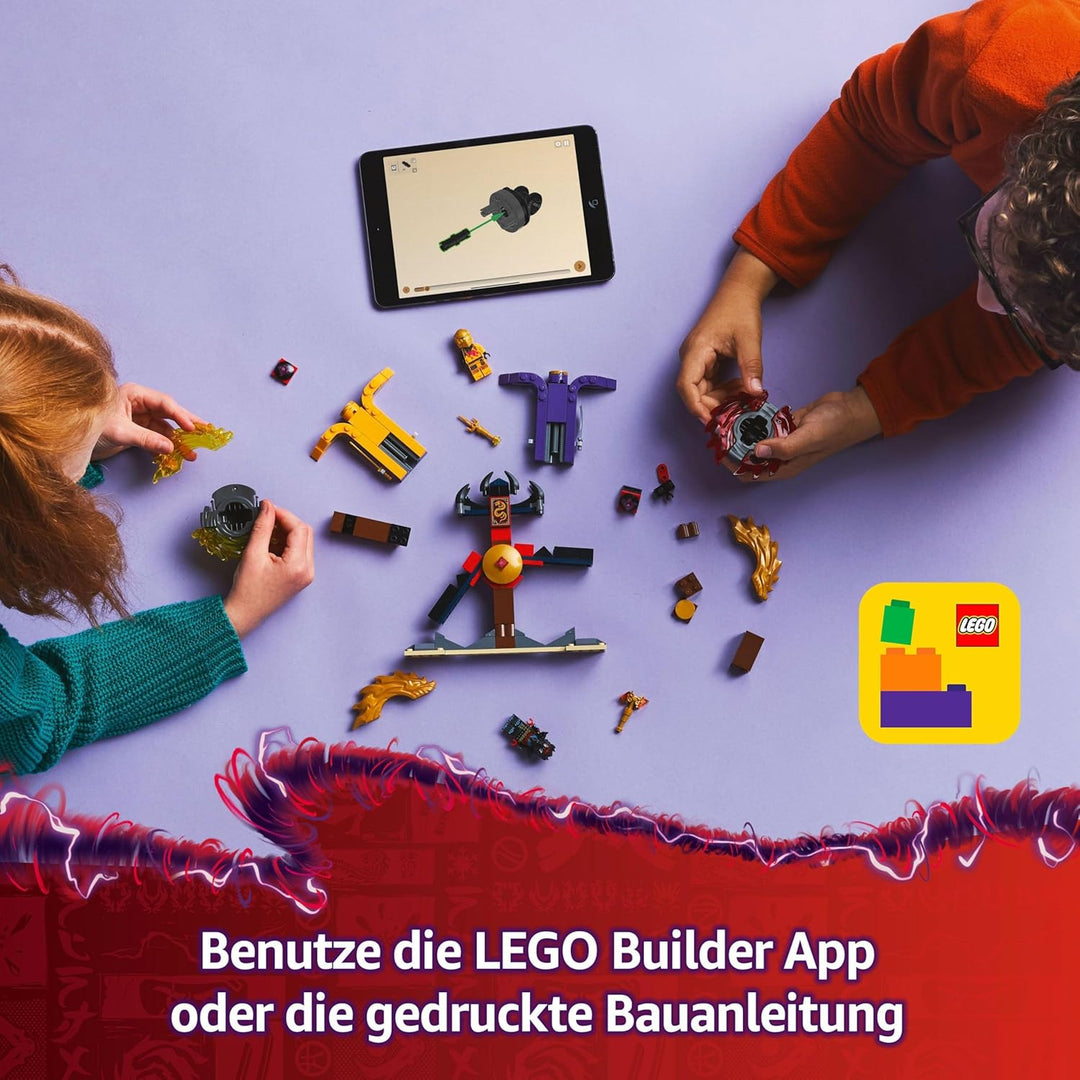 LEGO NINJAGO Drachen-Spinjitzu Battle Pack mit 2 Minifiguren - Ninja Spielzeug mit Spinner für Junge