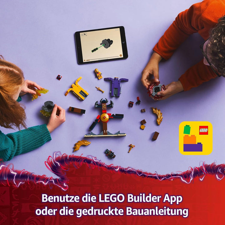 LEGO NINJAGO Drachen-Spinjitzu Battle Pack mit 2 Minifiguren - Ninja Spielzeug mit Spinner für Junge