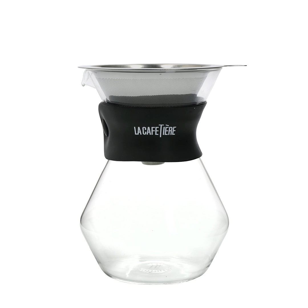 La Cafetière Glaskaraffe und Kaffeetropfer-Set, 3 Tassen, in Geschenkbox