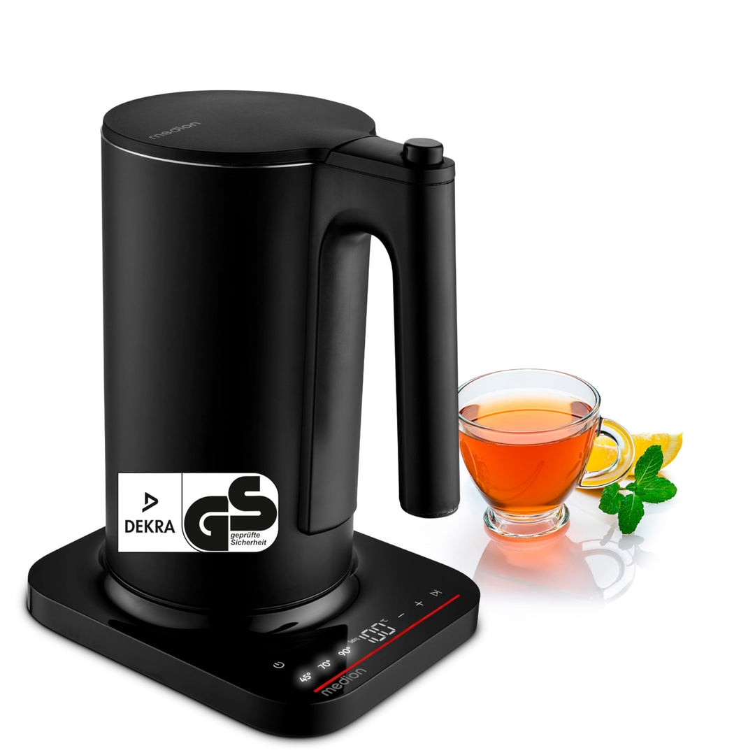 MEDION LIFE Digitaler Wasserkocher MD12106, 2.200 Watt Leistung, 1,5 Liter Kapazität, LED-Display, L