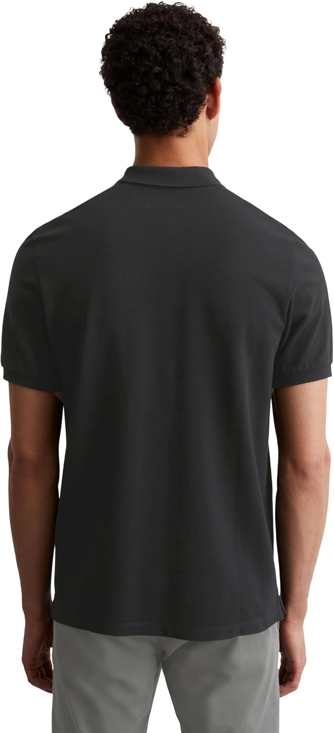 MARC O’POLO CASUAL Polo – Herren Poloshirt – klassisches Polohemd aus Bio-Baumwolle S Schwarz, S Sch