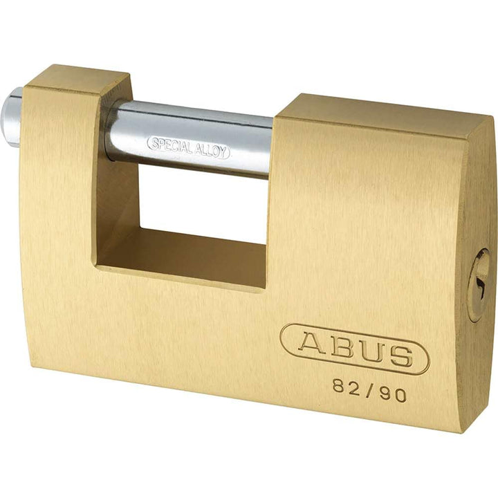 ABUS Messing-Vorhängeschloss 82/90 gl.-8521 - gleichschliessend - Monoblock-Hangschloss für Rollgitt