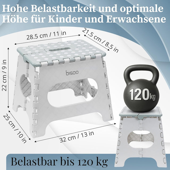 BISOO Tritthocker Kinder - Klapphocker Faltbar 120Kg für Bad & Küche - Hocker Klappbar für Kinder &