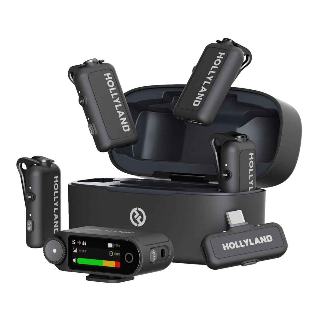 Hollyland Lark Max 2, Kabelloses Lavalier Mikrofon, AI-Rauschunterdrückung, 32-Bit-Audio mit voller