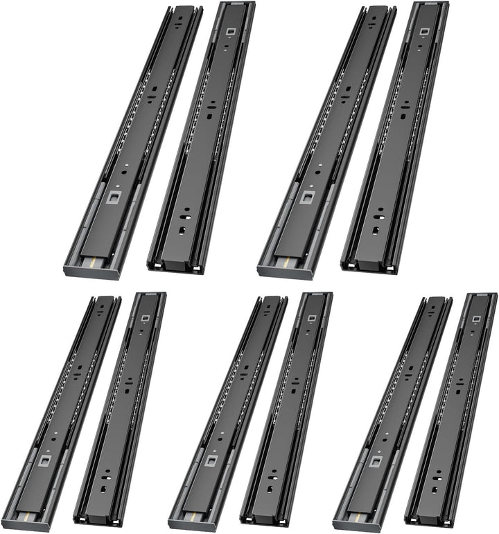 AOLISHENG Kugellager Schubladenschienen softclose 450mm, schwere Belastbarkeit 45 kg, 5 Paar (10 Stü