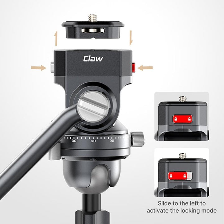 Videostativ Carbonfaser, ULANZI TT09 VideoGo Travel Tripod Reisestativ mit Fluidkopf 360° Pan&-50°/+