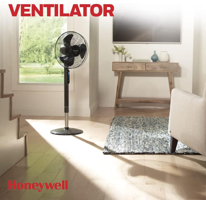 Honeywell Advanced QuietSet Oszillierender Standventilator (5 Geschwindigkeitseinstellungen, Timer-F