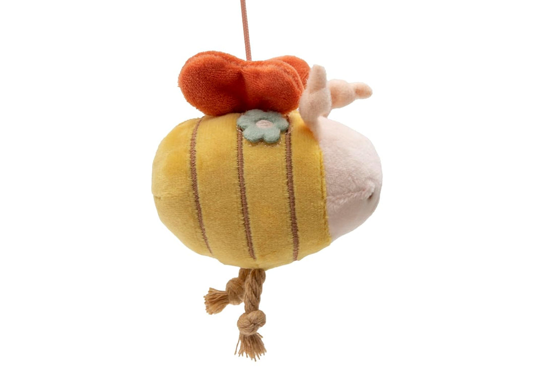 Jollein Mobile Baby – Pretty Picnic – Holzring mit Stofffiguren – Sonne, Blume, Biene & Marienkäfer