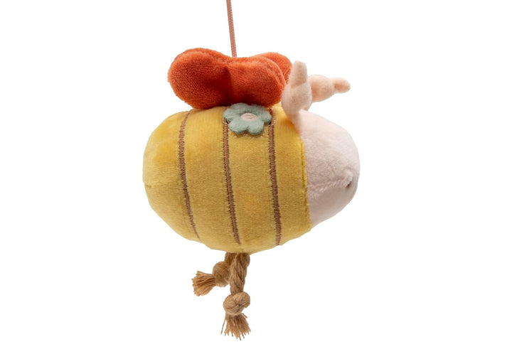 Jollein Mobile Baby – Pretty Picnic – Holzring mit Stofffiguren – Sonne, Blume, Biene & Marienkäfer