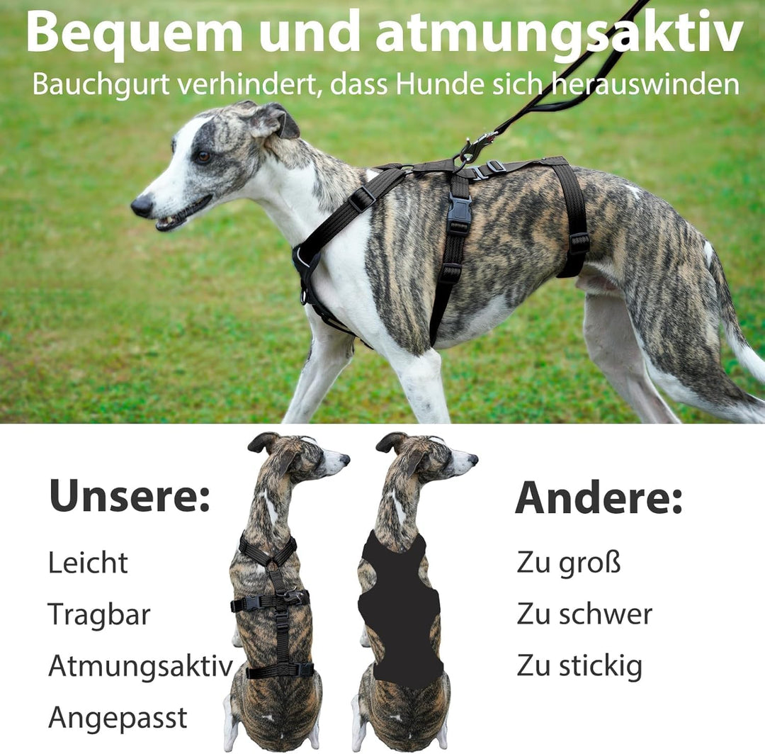 Sicherheitsgeschirr Hund, Anti Zug Hundegeschirr, Panikgeschirr für Hunde, Ausbruchsicheres Geschirr