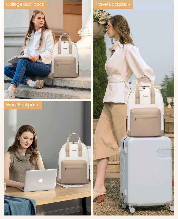 LOVEVOOK Rucksack Damen, 15,6 Zoll Laptop Schulrucksack Mädchen mit Laptopfach, Wasserdicht Tagesruc