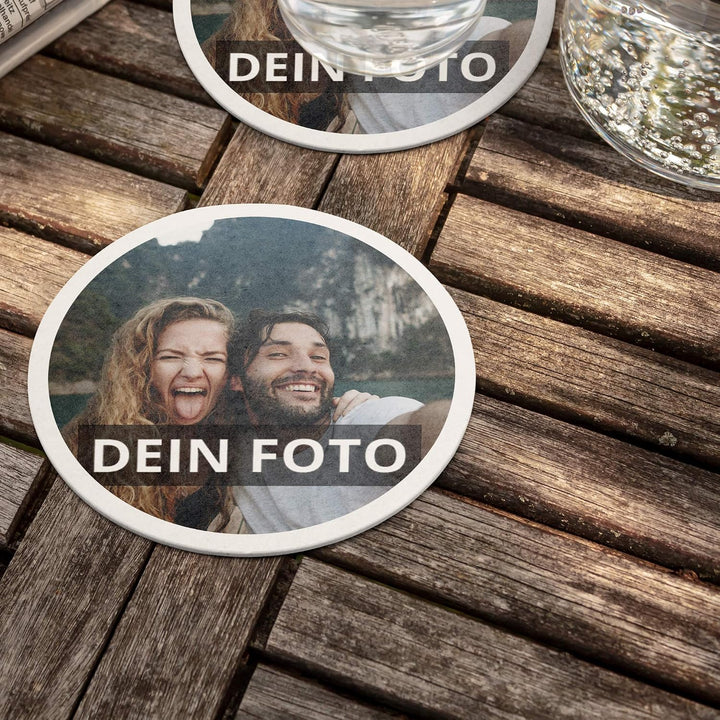 PhotoFancy® – Bierdeckel mit Foto personalisiert - Personalisierbare Bierdeckel Bedrucken (Pappe, 20