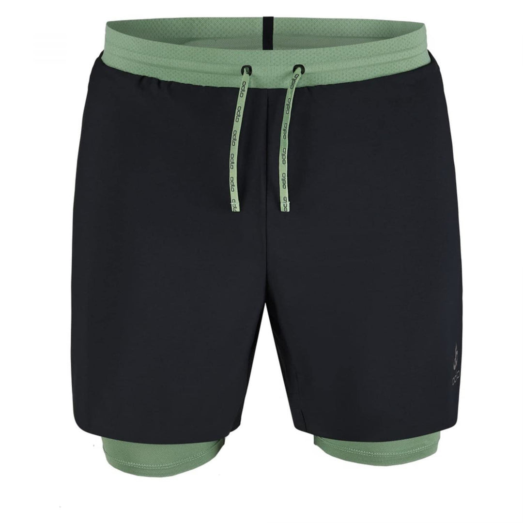 Odlo Herren 2-in-1 Laufshorts X-alp Trail 6 Inch_323452 S Black - Loden Frost, S Black - Loden Frost