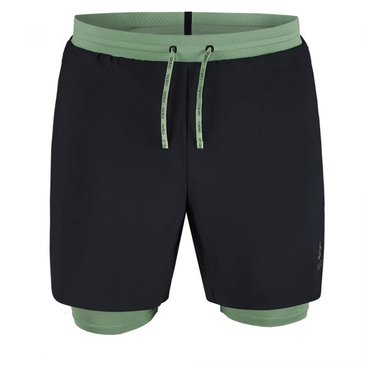 Odlo Herren 2-in-1 Laufshorts X-alp Trail 6 Inch_323452 S Black - Loden Frost, S Black - Loden Frost