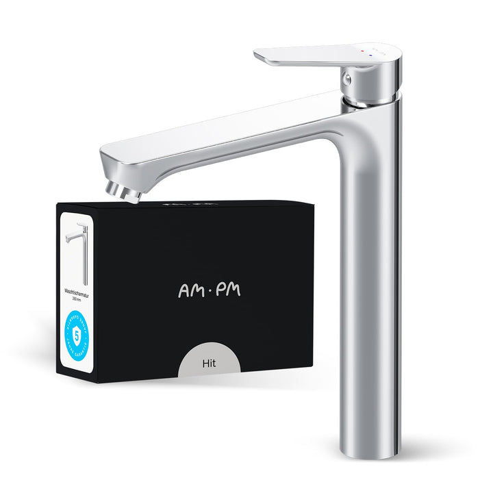 AM.PM Hit Waschtischarmatur mit Einhebelmischer, SoftMotion Keramikkartusche 30mm, Neoperl Aerator,