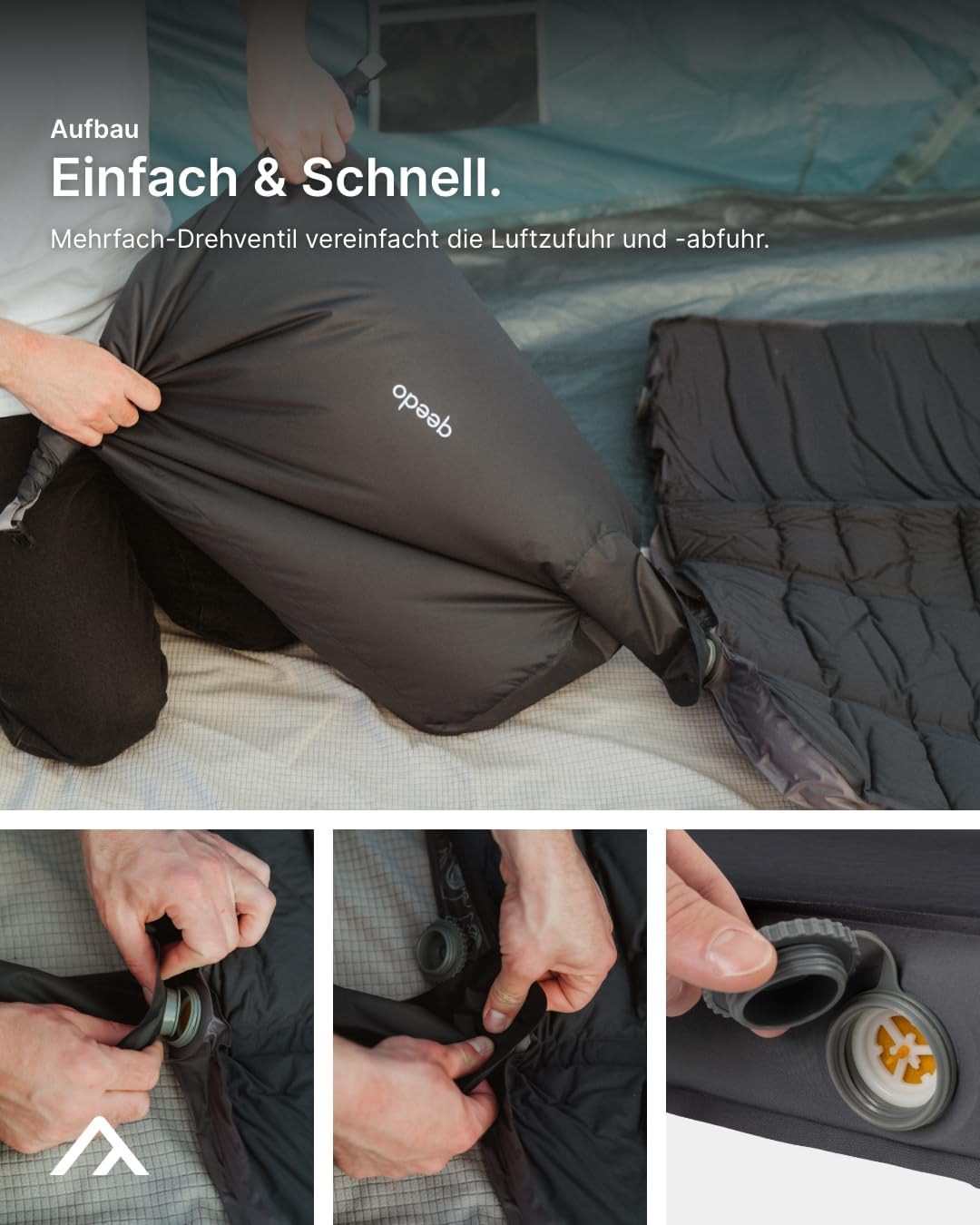 qeedo Cloudmat - Selbstaufblasende Premium Luftmatratze - weiche, Bequeme Isomatte mit Soft Touch Ob
