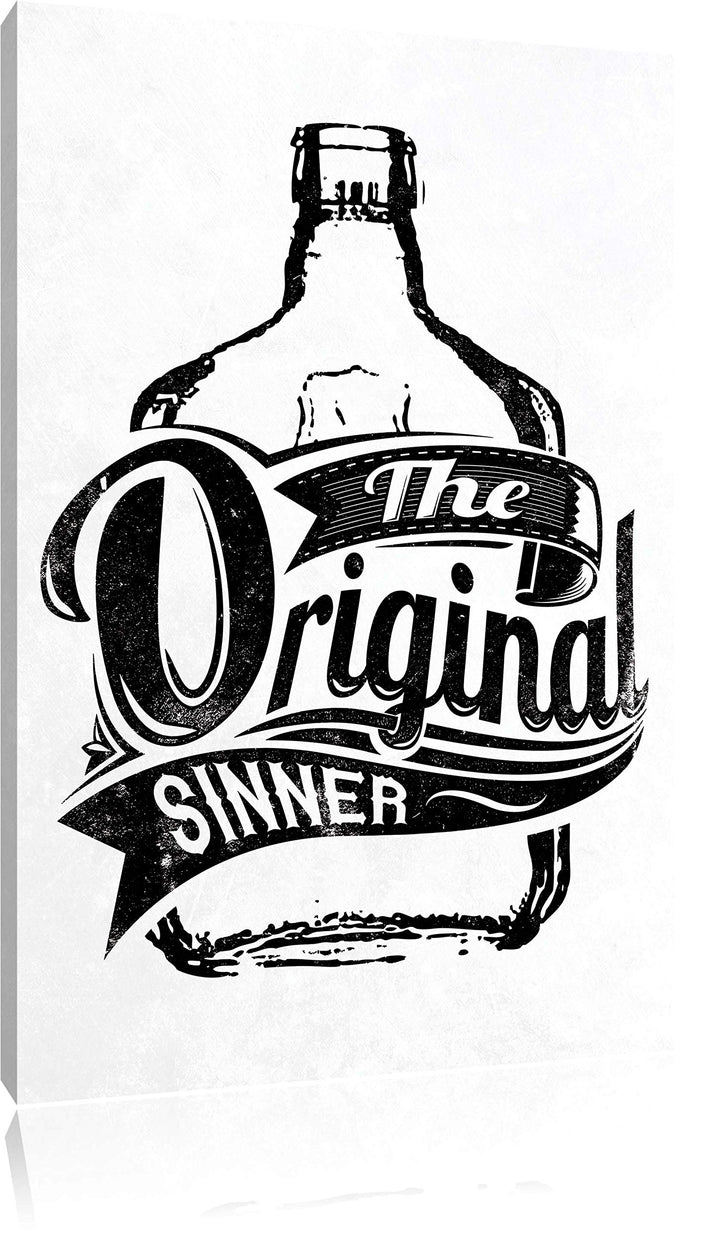 Pixxprint The original Sinner White Bild auf Leinwand, XXL riesige Bilder fertig gerahmt mit Keilrah