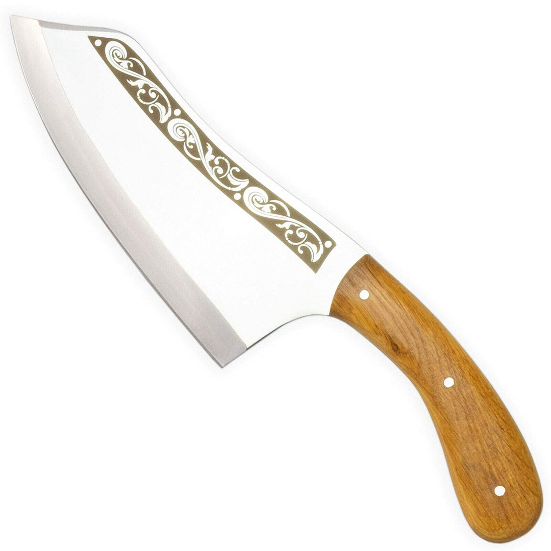 4BIG.fun 32,5cm Messer Beil Hackmesser Chinesisches Kochmesser Handgemacht Handmade Obstmesser Edels