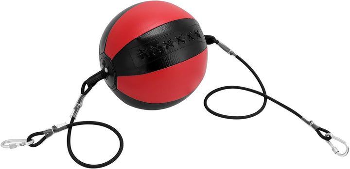 QWORK® Doppelendball Punchingball Speedball Set für MMA und Boxtraining - Hochwertiges PU-Leder - In