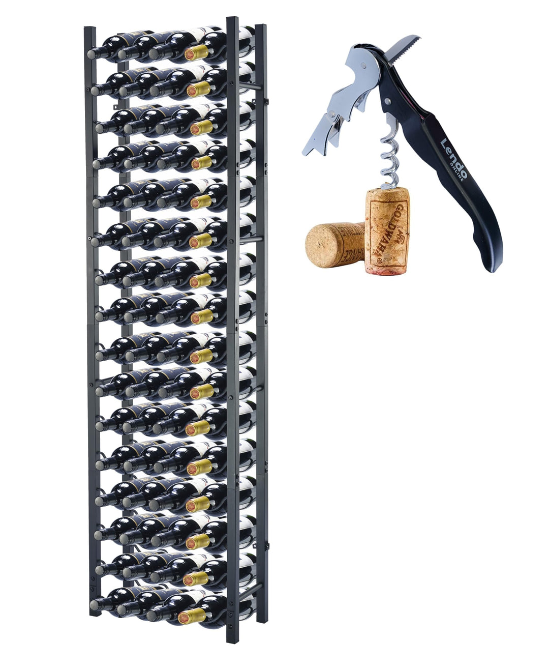 Weinregal - Weinschrank - Weinflaschenhalter - Weinlagerung - Schwarz - Pulverbeschichteter Stahl -