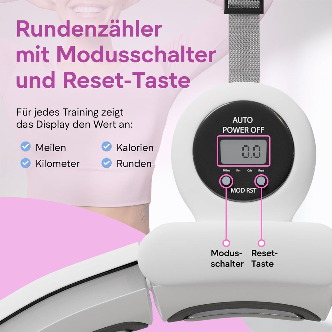 Smart Hula Hoop Reifen Erwachsene, Smart Hula Hoop Leise mit Zähler, Fitness Hula Hoop mit Gewicht K