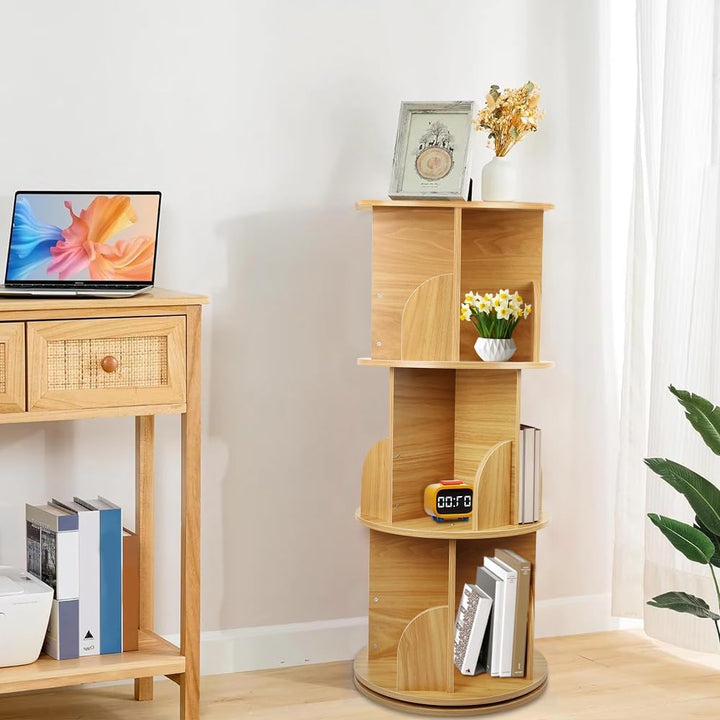 Bücherregal für Kinder, drehbares Regal mit 3 Ebenen für Bücher und Spielzeug, Bücherregal für Kinde