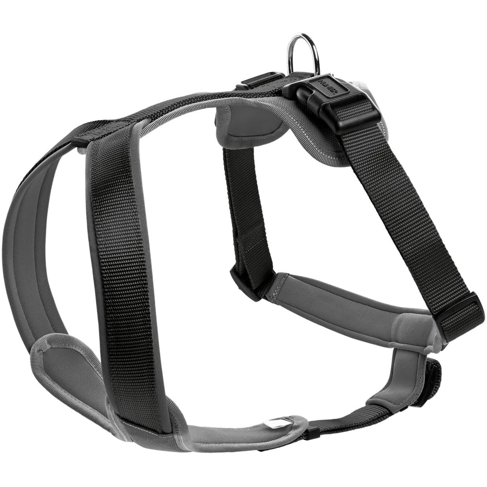 HUNTER NEOPREN Hundegeschirr, Nylon, gepolstert mit Neopren, S 42 - 53 cm, schwarz/grau schwarz/grau