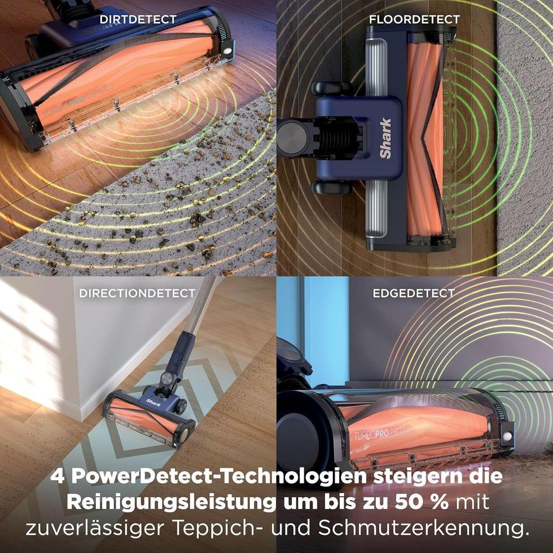 Shark PowerDetect Speed Akku-Staubsauger, Reverse Clean, Anti-Allergen-HEPA-Filtration, bis zu 60 Mi