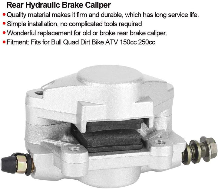 Bremssattel, hinterer hydraulischer Bremssattel aus Aluminiumlegierung Passend für Bull Quad Dirt Bi
