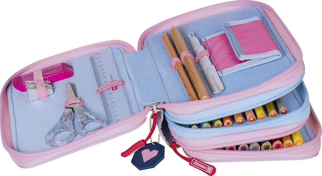 Brunnen Schüler-Etui Federmappe mit 3 Reissverschlüssen mit Katzen