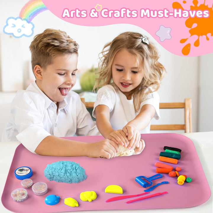 Silikonmatte Gross 60 x 40 cm, bastelunterlage kinder for Crafts, Sand Art, Painting, Resin, Handmad