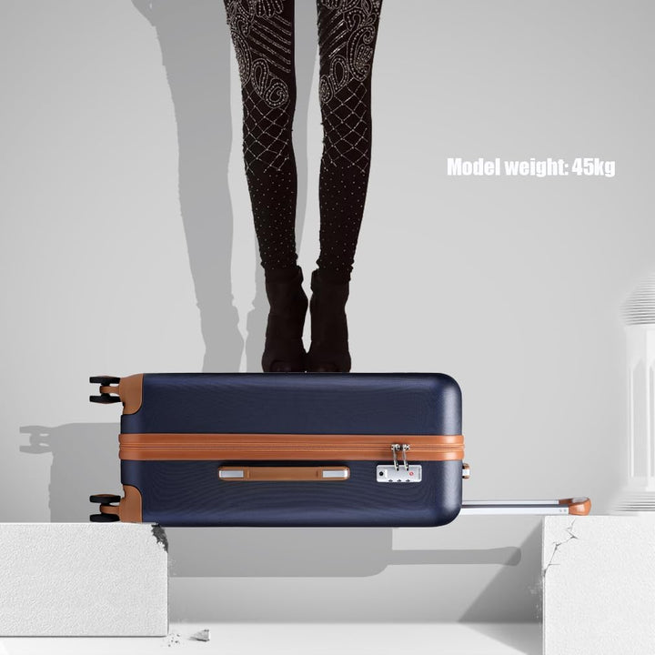 KONO Koffer Trolley Gross Hartschalenkoffer Reisekoffer von ABS Hartschalen Handgepäck mit 4 Spinner